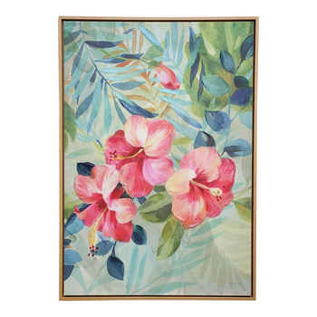 LVD Framed 70x100cm Canvas Hibiscus Wall Hanging Home Decor