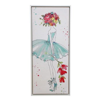LVD Framed Canvas/Resin 40x90cm Floral Figure 1 Wall Hanging Art