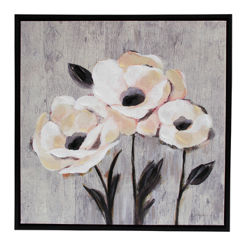 LVD Framed 70cm Canvas/Resin Graphic Floral Wall Art Display