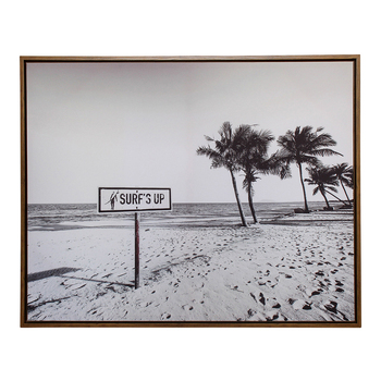 LVD Framed 80x100cm Canvas/Resin Surfs Up Wall Art Display