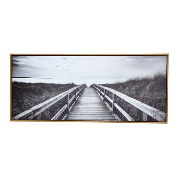 LVD Framed 60x140cm Canvas/Resin Boardwalk Wall Art Display