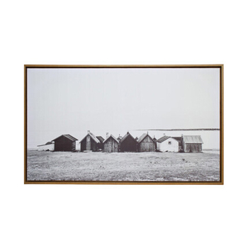 LVD Framed 60x100cm Canvas/Resin Rustic Huts Wall Art Display