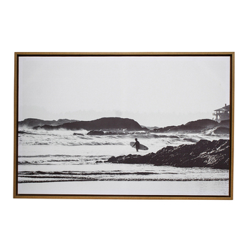 LVD Framed 60x90cm Canvas/Resin Lone Surfer Wall Art Display