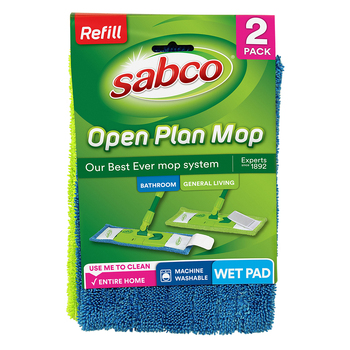 2pc Sabco Open Plan Mop Mopping Refill