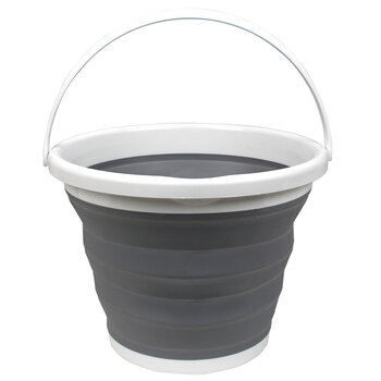 Sabco Space Saver Bucket Round - 10L Grey/White
