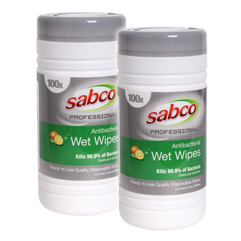 200pc Sabco Professional Antibacterial Wet Wipes