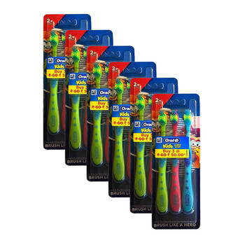 6x 3pc Oral B Kids Soft Standard Toothbrush Dental Care