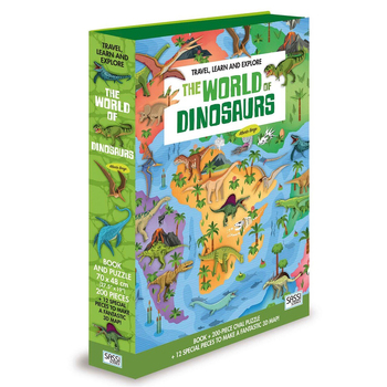 200pc Sassi Junior World of Dinosaurs Book & 3D Puzzle Set Kids 6y+