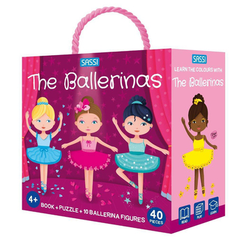 40pc Sassi Junior Learn Colours Ballerina 3D Puzzle & Book Set Kids 4y+