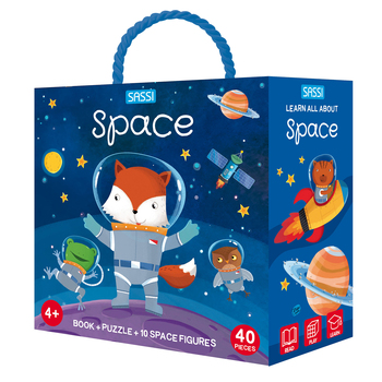 40pc Sassi Planet/Animal Kids/Children Fun Space 3D Puzzle & Book Set 4+