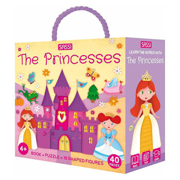 40pc Sassi 3D Puzzle & Story Book Kids Activity Set The Princesses 4y+
