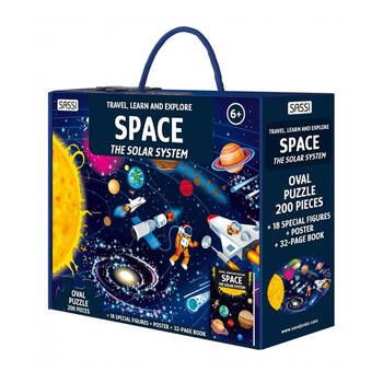 205pc Sassi Travel Learn Explore Space Kids Educational Puzzle & Book Set 6y+