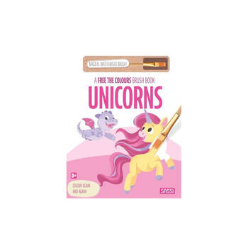 Sassi Free the Colours Reusable Paint Brush Book - Unicorns 3y+
