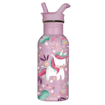 Sassi Stainless Steel Drink Bottle 500ml Sparkly The Unicorn 12m+
