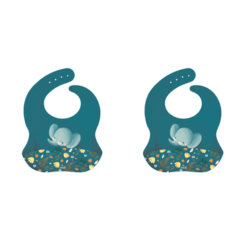 2PK Sassi Silicone Bib Chewy The Elephant Baby/Childrens Tableware 6m+
