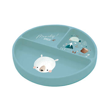 Sassi Baby/Toddler Microwavable Silicone Meal Plate Munchy The Bear 6m+