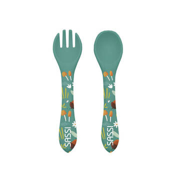 Sassi Baby/Toddler Silicone Spoon & Fork Cutlery Set Crunchy The Fox 6m+