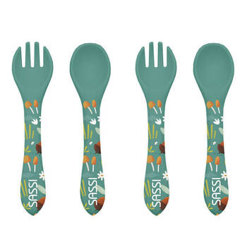 2PK Sassi Baby/Toddler Silicone Spoon & Fork Cutlery Set Crunchy The Fox 6m+