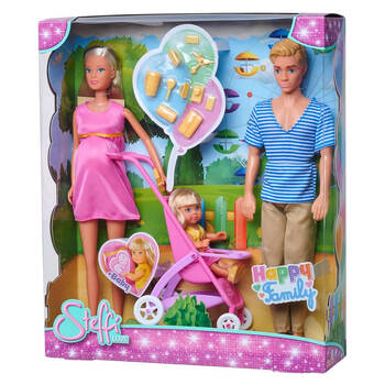 Steffi Love Happy Family Doll w/ Stroller Playset Kids Toy 3y+
