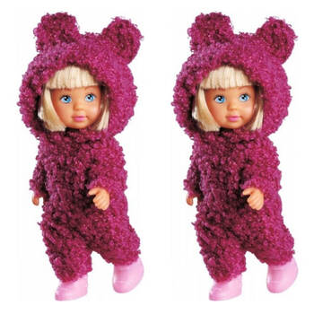 2PK Evi Love Cute Teddy Girl Baby Doll 16cm Kids Toy Assorted 3y+