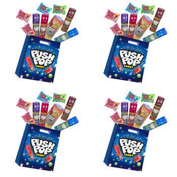 4PK Push Pop Showbag Kids/Children Lollipops Fruity Candy