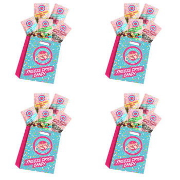 4PK Sweet Crunch Freeze Dried Candy Showbag Kids/Child Crunchy Sweets