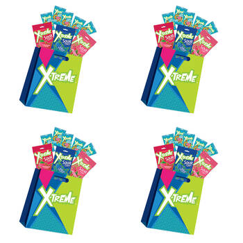 4PK Xtreme Sours Showbag Kids/Child Sour Candy Fun Size Lollies