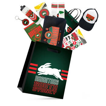 NRL South Sydney Rabbitohs Showbag 24 w/ Duffle Bag/Cap/Drink Bottle