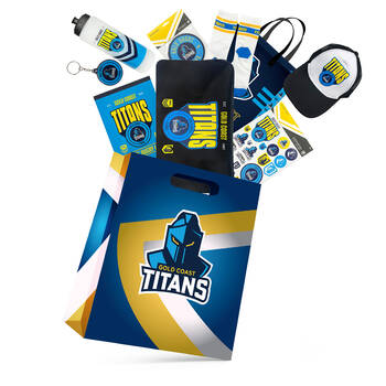 NRL Gold Coast Titans Showbag 24 w/ Duffle Bag/Cap/Drink Bottle
