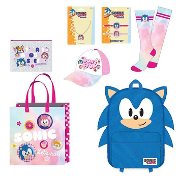 Sonic Girls Kids Showbag Backpack/Bracelet Set Cap