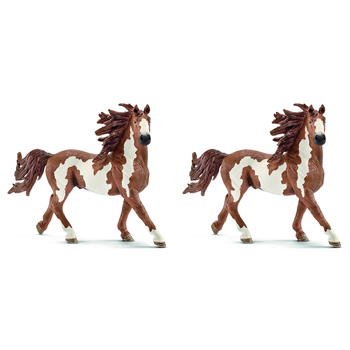 2PK Schleich 6.3'' Pinto Stallion Animal Action Figure Kids Toy 3-8y