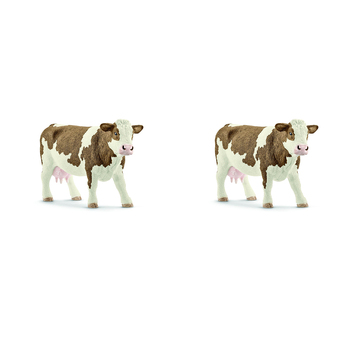 2PK Schleich 5.1'' Simmental Cow Animal Action Figure Kids Toy 3-8y