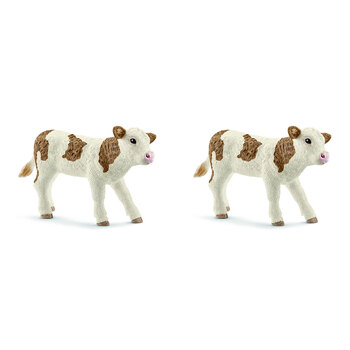 2PK Schleich Kids/Childrens Toy Figurine Simmental Calf 3y+