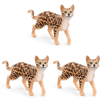 3PK Schleich 3.3'' Bengal Cat Animal Action Figure Kids Toy 3-8y