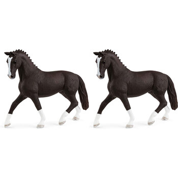 2PK Schleich Kids/Childrens Toy Figurine Hannoverian Mare Black 3y+