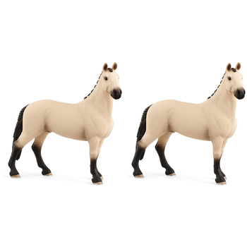2PK Schleich 4.7'' Hannoverian Gelding Red Dun Animal Figure Kids Toy 5-12y