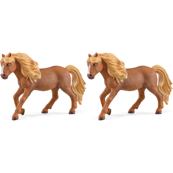2PK Schleich 5.3'' Iceland Pony Stallion Animal Action Figure Kids Toy 5-12y