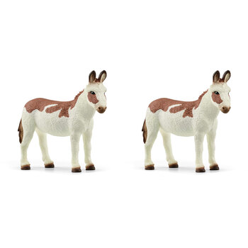 2PK Schleich Kids/Childrens Toy Figurine American Spotted Donkey 3y+
