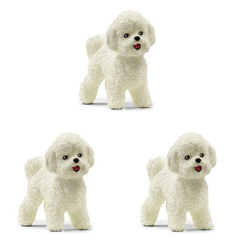 3PK Schleich 1.7'' Bichon Frise Animal Action Figure Kids/Children Toy 3-8y