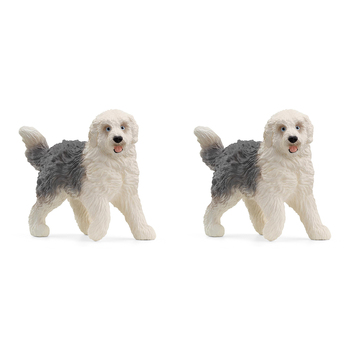 2PK Schleich 3'' Old English Sheepdog Animal Action Figure Kids Toy 3-8y