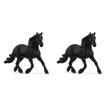 2PK Schleich 6.1'' Friesian Stallion Animal Action Figure Kids Toy 3-8y