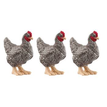 3PK Schleich Plymouth Rock Chicken Animal Figure/Sculpture Toy 3y+