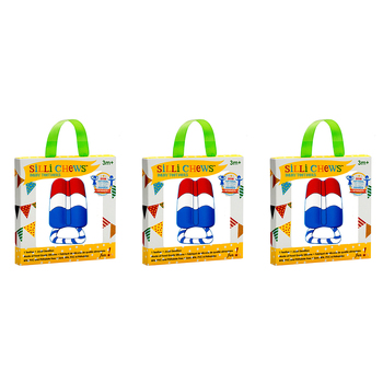 3x Silli Chews Red Popsicle Soft Silicone Teether Baby 3m+