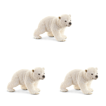 3PK Schleich 2.6'' Polar Bear Cub Walking Animal Action Figure Kids Toy 3-8y