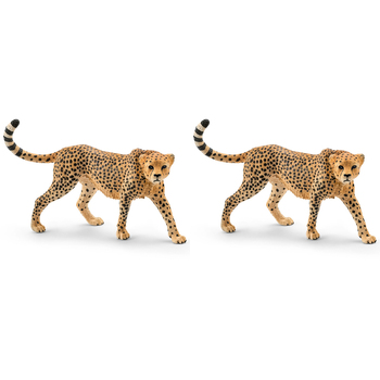 2PK Schleich 3.9'' Cheetah Female Animal Action Figure Kids Toy 3-8y