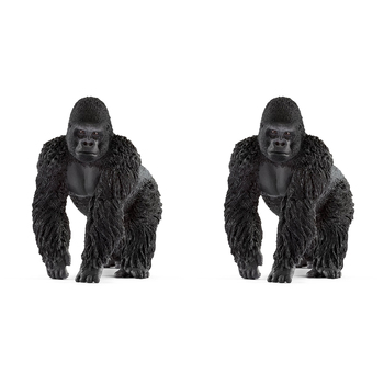 2PK Schleich 3.8'' Gorilla Male Animal Action Figure Kids Toy 3-8y