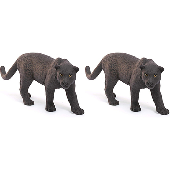 2PK Schleich 4.6'' Black Panther Animal Action Figure Kids Toy 3-8y