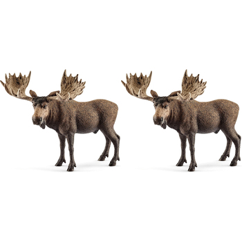 2PK Schleich Moose Bull Animal Action Figure Kids Toy 3+