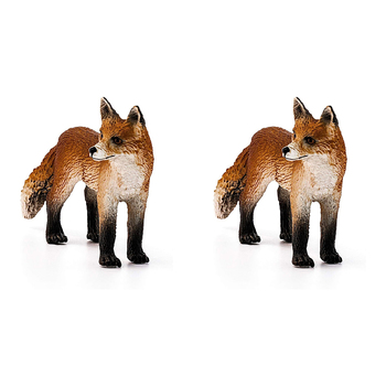 2PK Schleich 3.1'' Fox Wild Life Animal Action Figure Kids Toy 3-8y