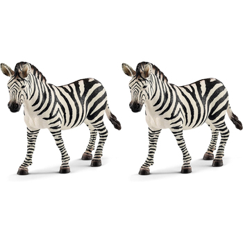 2PK Schleich 4.7'' Zebra Female Animal Action Figure Kids Toy 3-8y